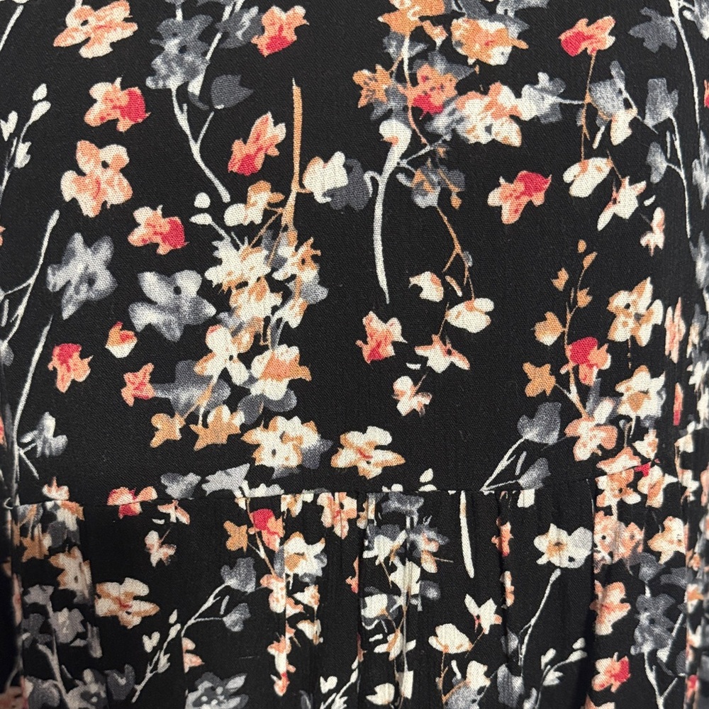 JODIFL Black Floral Long-Sleeve Babydoll Dress - Picture 2 of 5